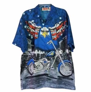Malibu Dreams Patriotic Eagle Motorcycle Shirt